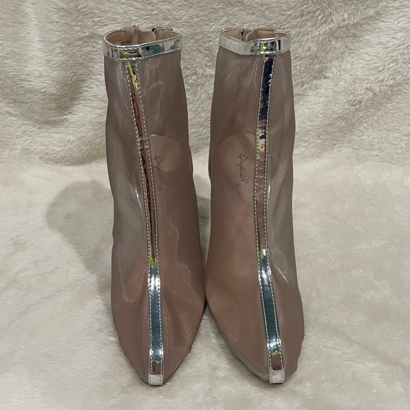 Qupid silver mesh heels womens high heel wedge shoes - Picture 3 of 8